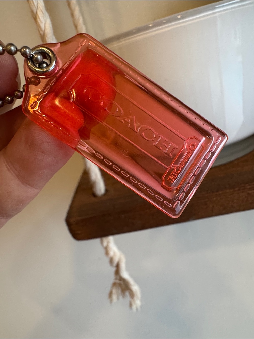 Coach Poppy Translucent Coral-Red HangTag